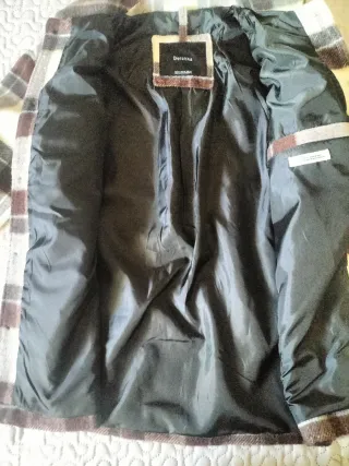 Abrigo de paño cuadros hombre