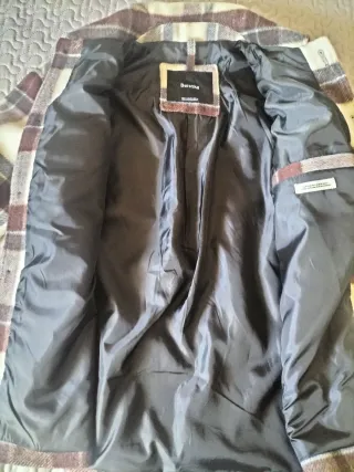 Abrigo de paño cuadros hombre