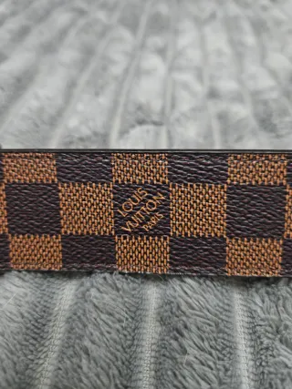 Cinturón Louis Vuitton Marrón y Plateado