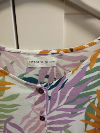 Camisa estampada hojas multicolor talla M