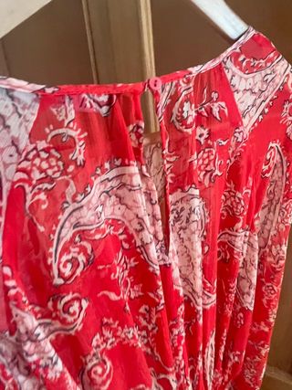 Vestido Zara Estampado Paisley Rojo