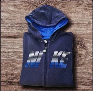 Felpa Nike con cappuccio uomo blu e bianca