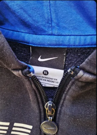 Felpa Nike con cappuccio uomo blu e bianca