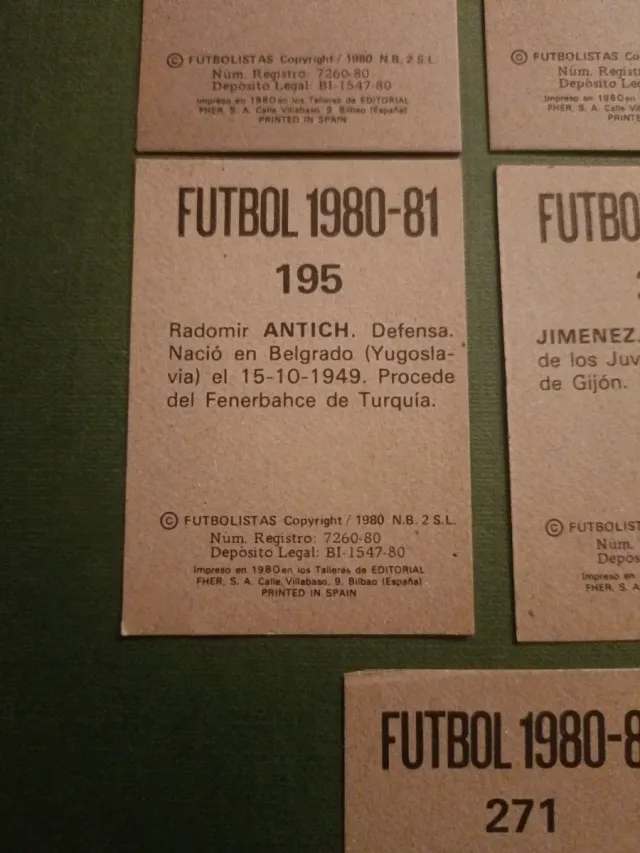 5 Cromos Liga Futebol 1980-81