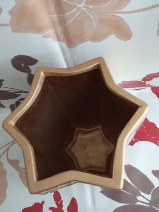 Vaso natalizio oro e rosso a forma di stella