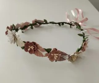 Corona Comunión flores y lazos