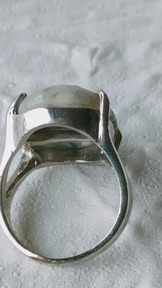 Anillo Piedra Natural Verde y Blanca