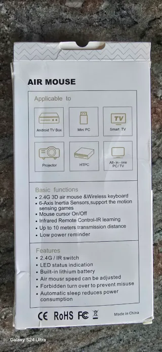 Telecomando Air Mouse Tastiera Wireless IR