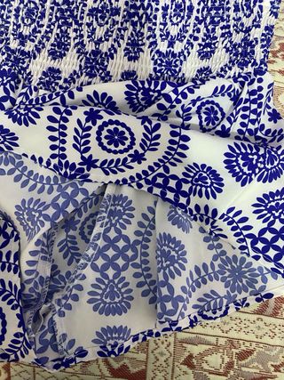 Falda pantalón Shein azul y blanco