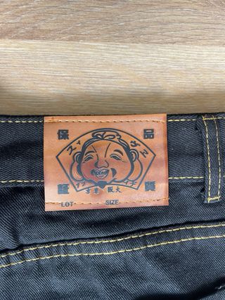 Pantalones Evisu Negros Vaqueros/Tejanos