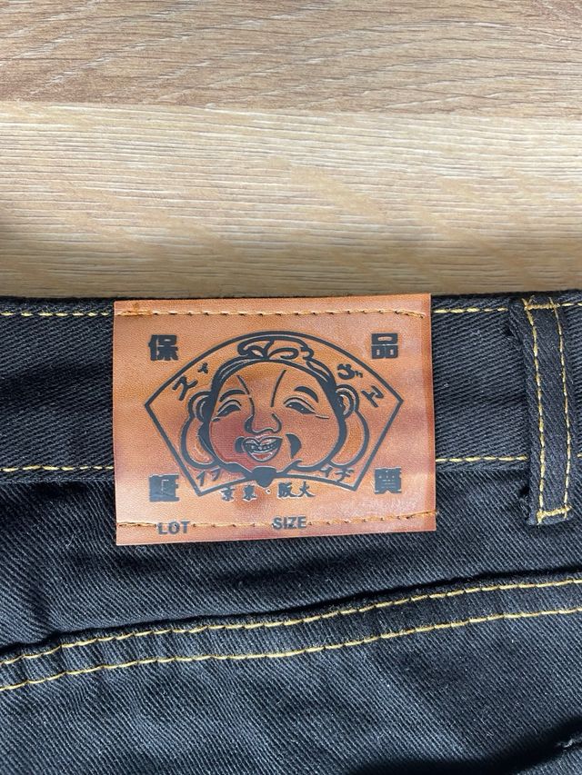 Pantalones Evisu Negros Vaqueros/Tejanos