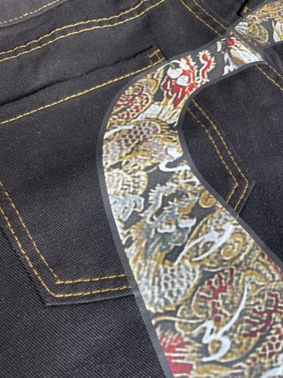 Pantalones Evisu Negros Vaqueros/Tejanos