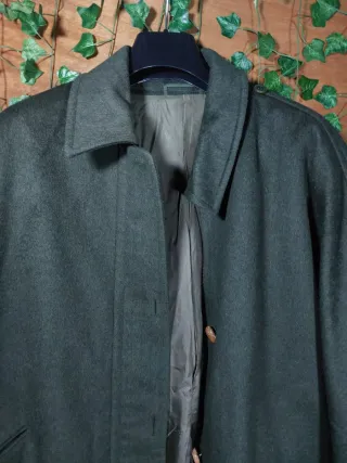 Vintage Cappotto Midi Lungo Verde