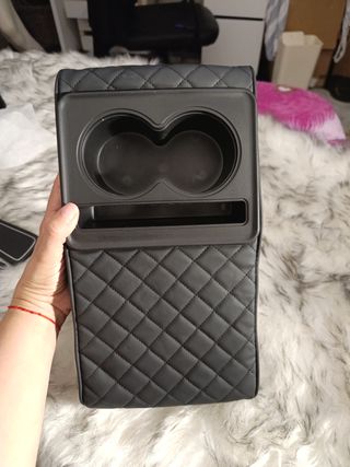 Reposabrazos Coche con Portavasos Negro