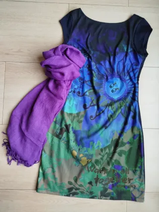 Vestido Desigual Estampado Floral Talla L