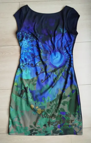 Vestido Desigual Estampado Floral Talla L