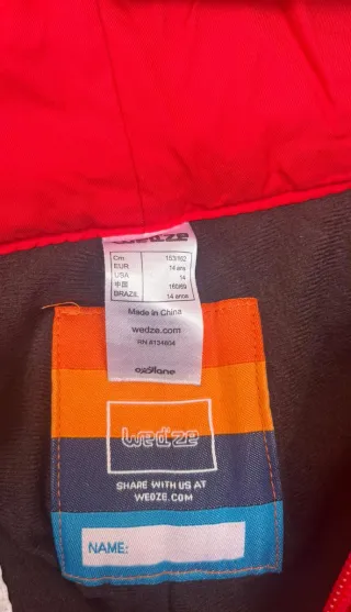 Peto de esquí para niños rojo