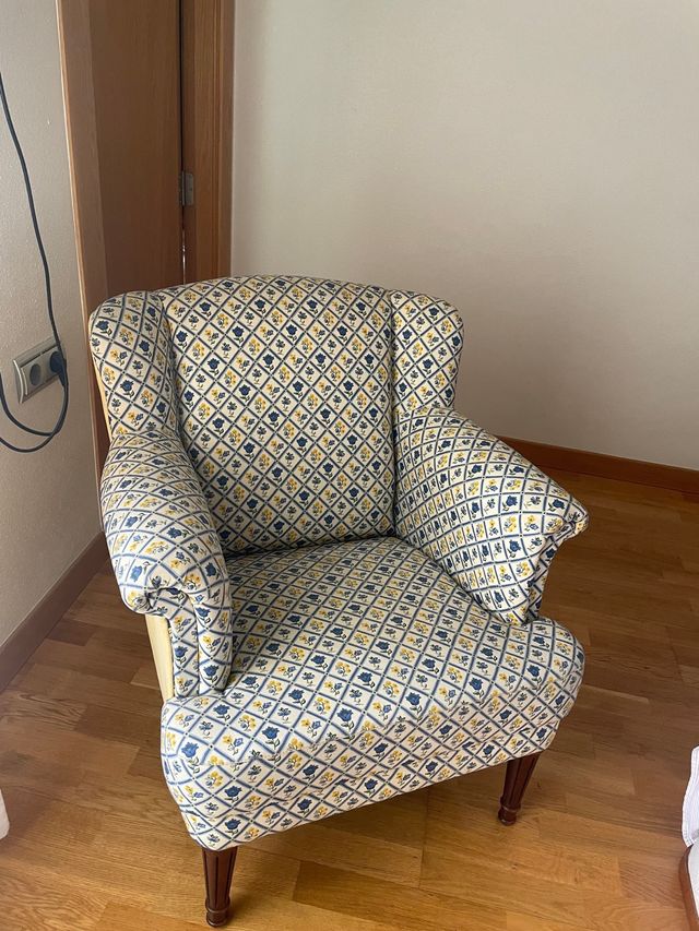 Sillón tapizado estampado floral (2 unidades)