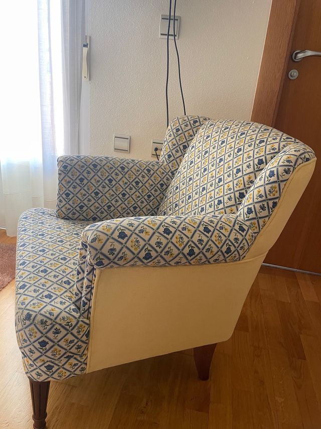Sillón tapizado estampado floral (2 unidades)