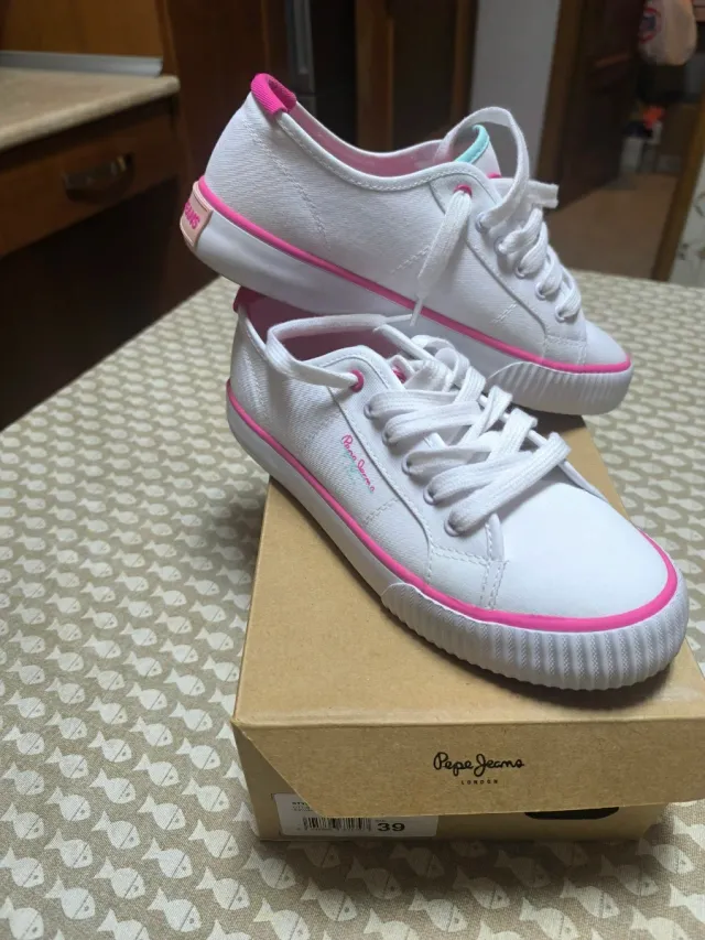 Zapatillas Pepe Jeans Ottis Basic Blancas y Rosas