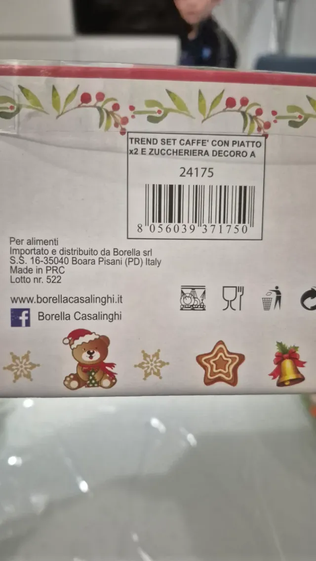 Set tazze e zuccheriera caffè