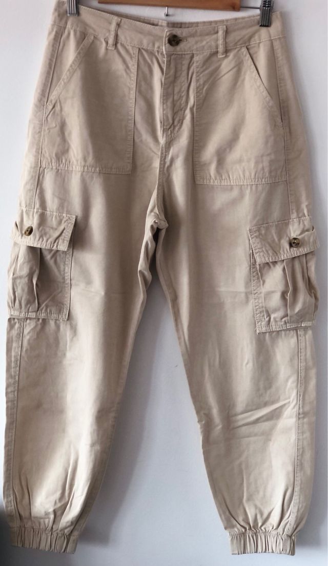 Pantalon cargo Zara beige