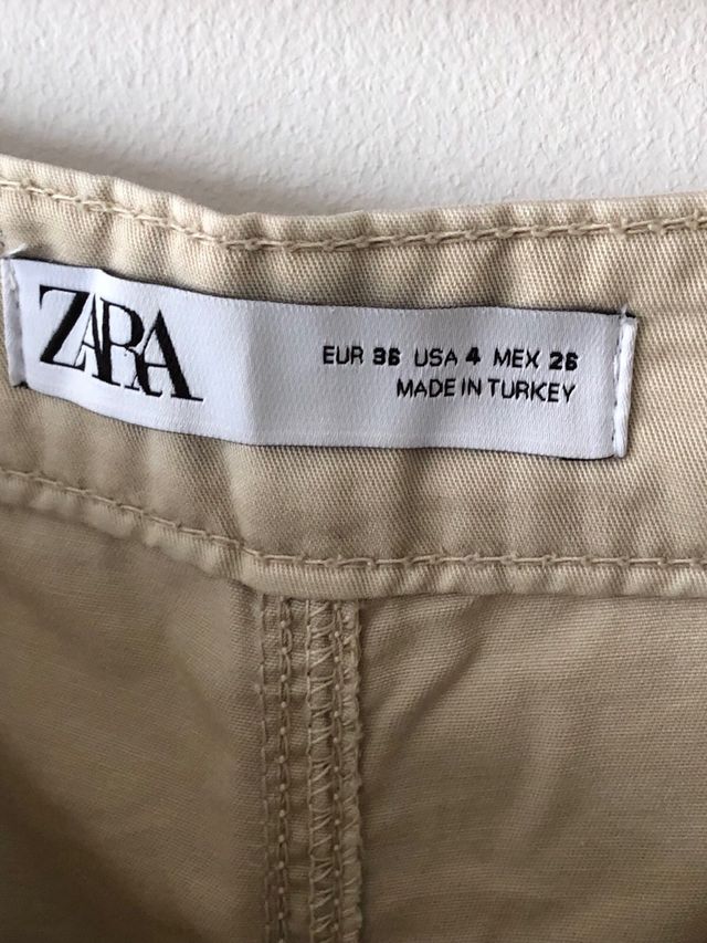 Pantalon cargo Zara beige