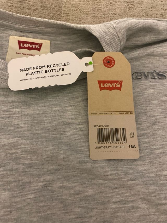Sudadera Levis Gris Fina Sin Estrenar T16-176cm
