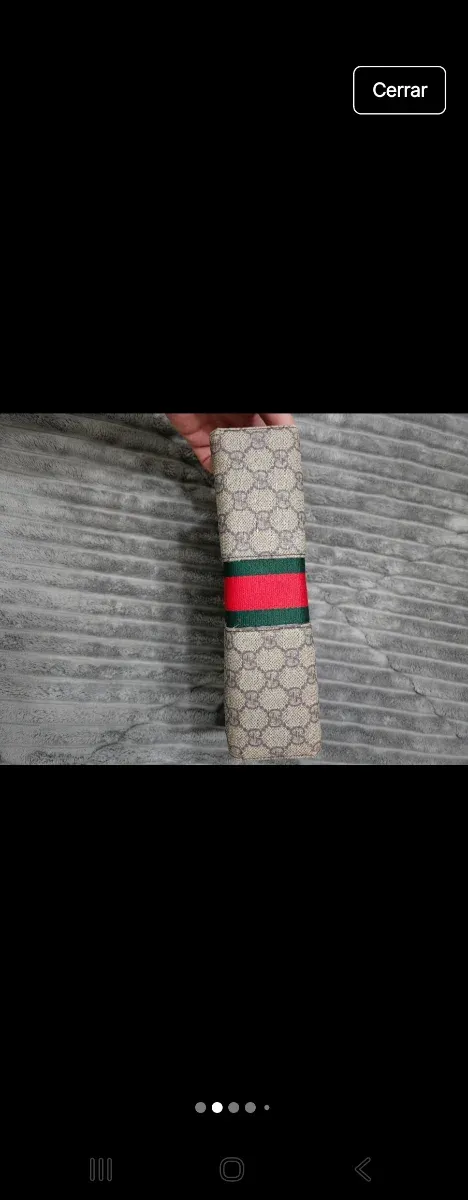 Neceser Gucci Beige con Raya Roja y Verde