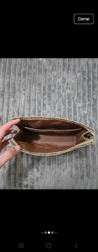 Neceser Gucci Beige con Raya Roja y Verde