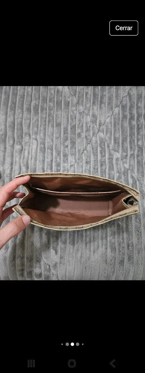 Neceser Gucci Beige con Raya Roja y Verde