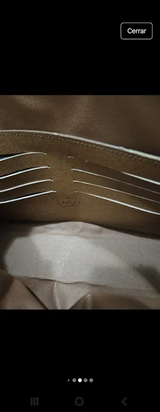 Neceser Gucci Beige con Raya Roja y Verde