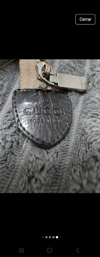 Neceser Gucci Beige con Raya Roja y Verde