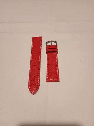 Cinturino pelle martellata rosso 20mm