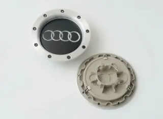 4 TAPAS BUJE CENTRO RUEDA LLANTA AUDI 146MM NEGRAS