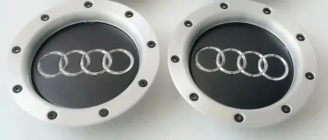 4 TAPAS BUJE CENTRO RUEDA LLANTA AUDI 146MM NEGRAS