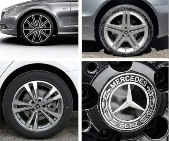 4 CENTROS RUEDA LLANTA UNIVERSALES MERCEDES NEGROS