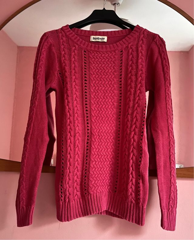 Jersey Stradivarius coral trenzado