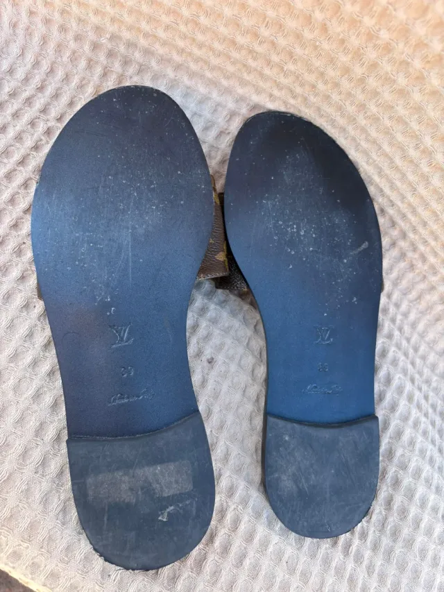 Sandalias Louis Vuitton Marrón y Dorado