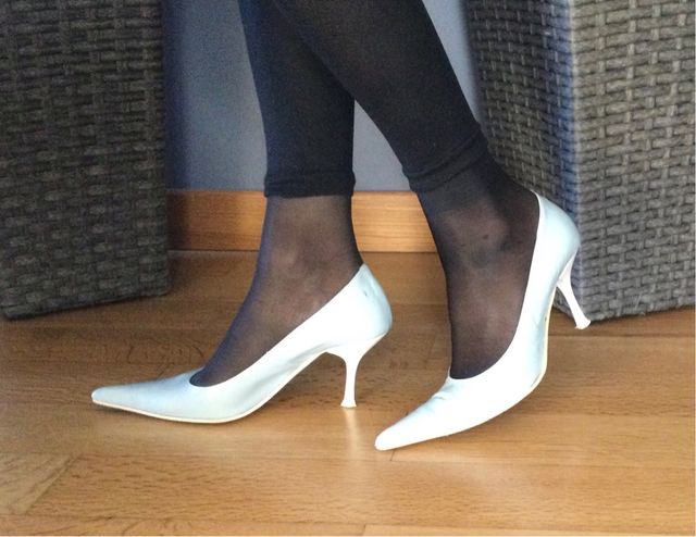 Scarpe décolleté azzurre vintage