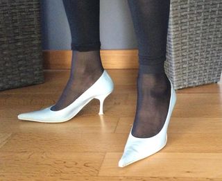 Scarpe décolleté azzurre vintage