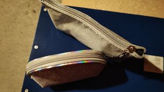 Set 2 pochette glitter argento