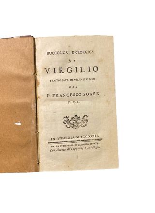Libro antico 1793 Virgilio Bucolica e Georgica