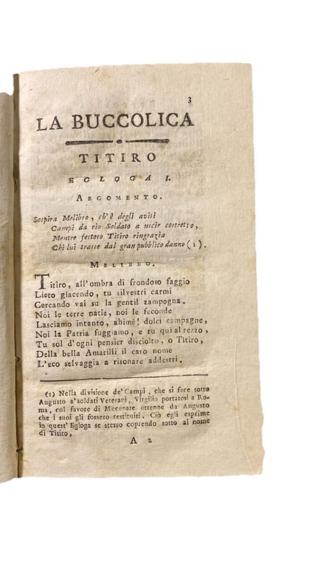 Libro antico 1793 Virgilio Bucolica e Georgica