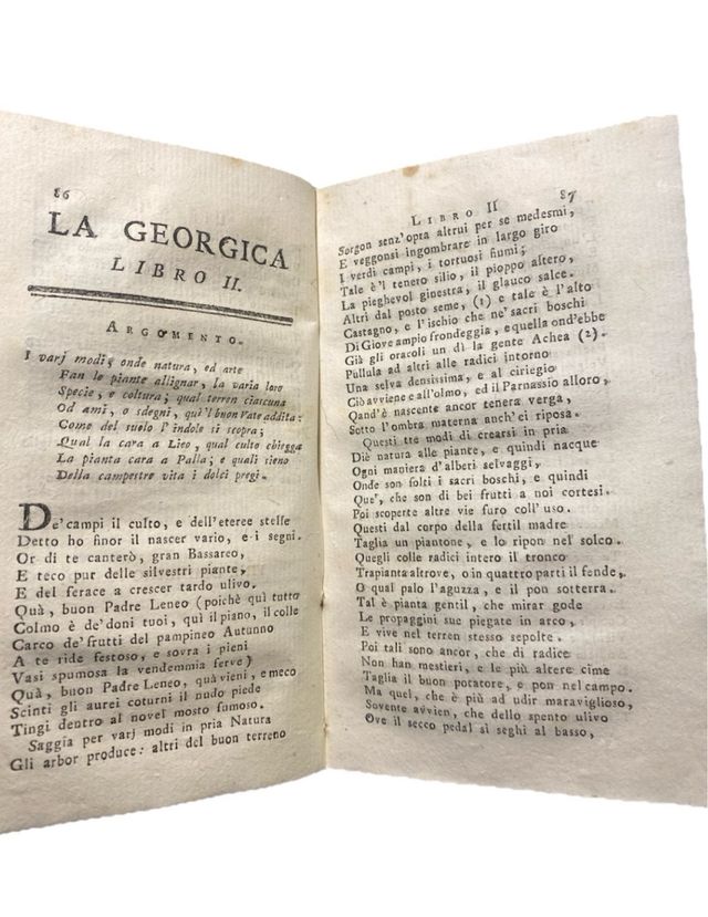 Libro antico 1793 Virgilio Bucolica e Georgica