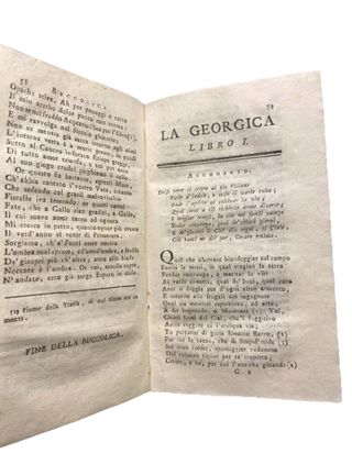 Libro antico 1793 Virgilio Bucolica e Georgica