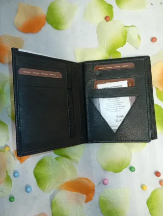 Cartera Genuin Leather Negra Piel