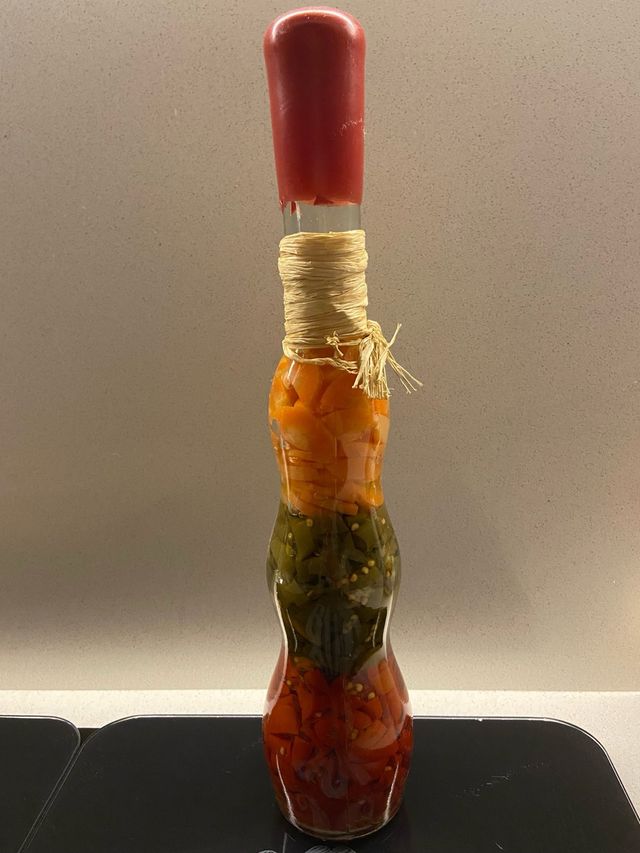 Botella decorativa de cristal