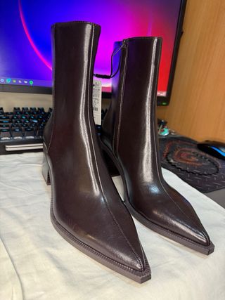 Botines anchos Zara Marrón