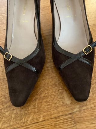 Scarpe Bruno Magli camoscio e vernice tacco